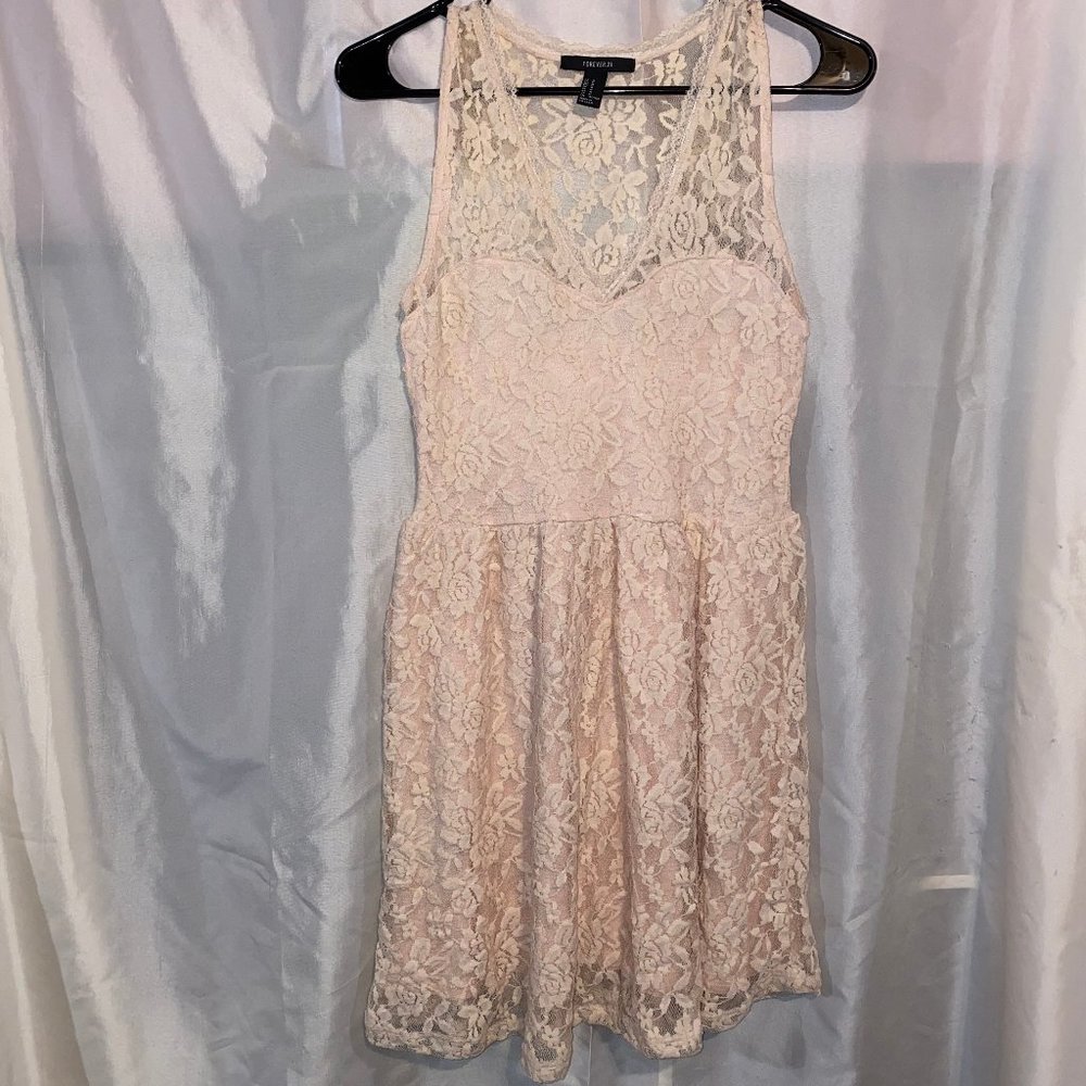 pastal pink lace dress